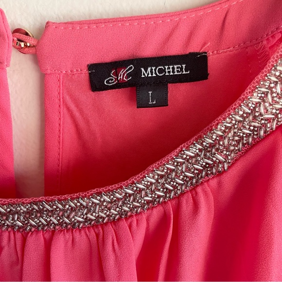 Michel Coral Open Shoulder Dressy Top - Picture 6 of 9
